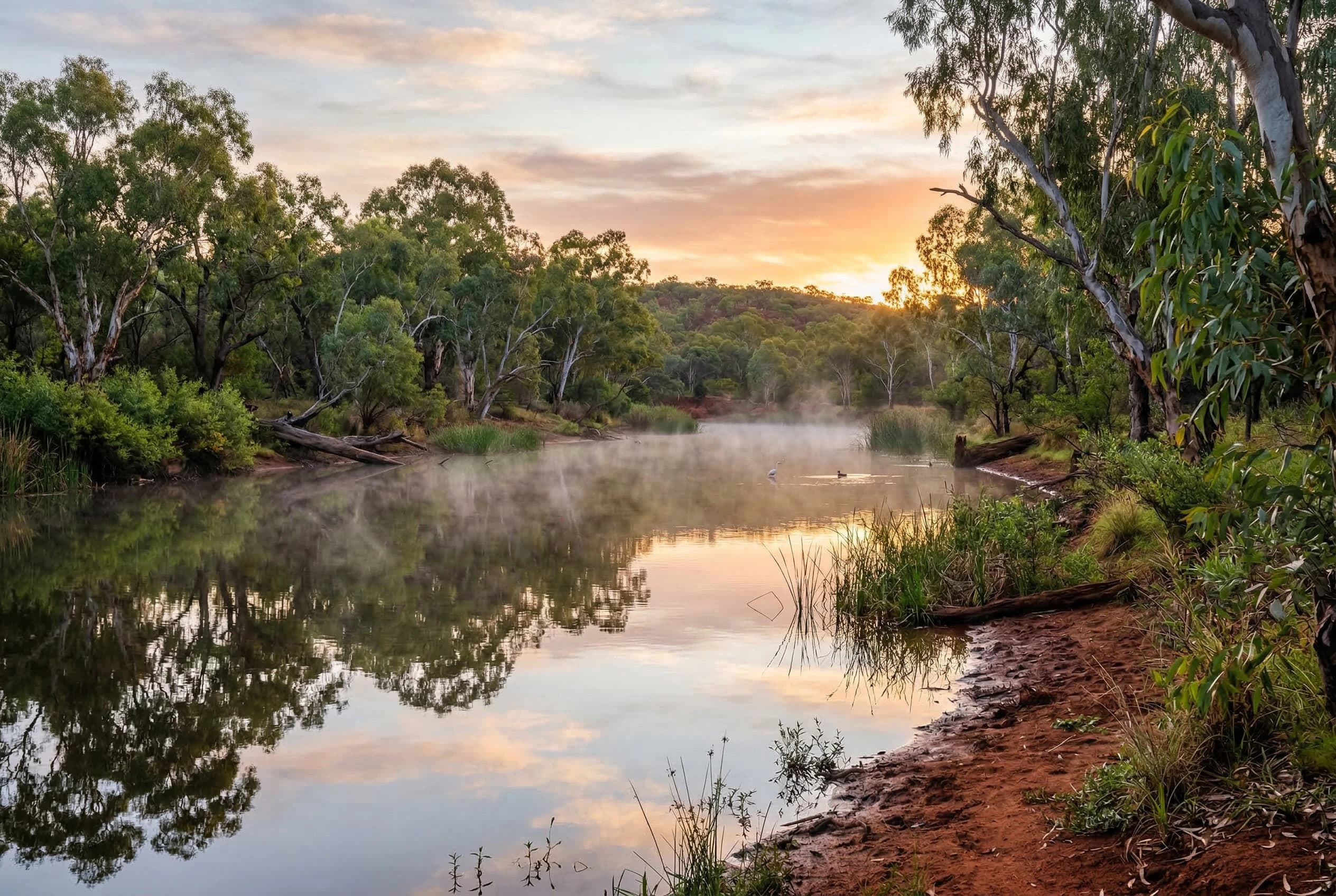 Inspired by Australia's tranquil billabong waterholes — natural, secluded, and inviting.