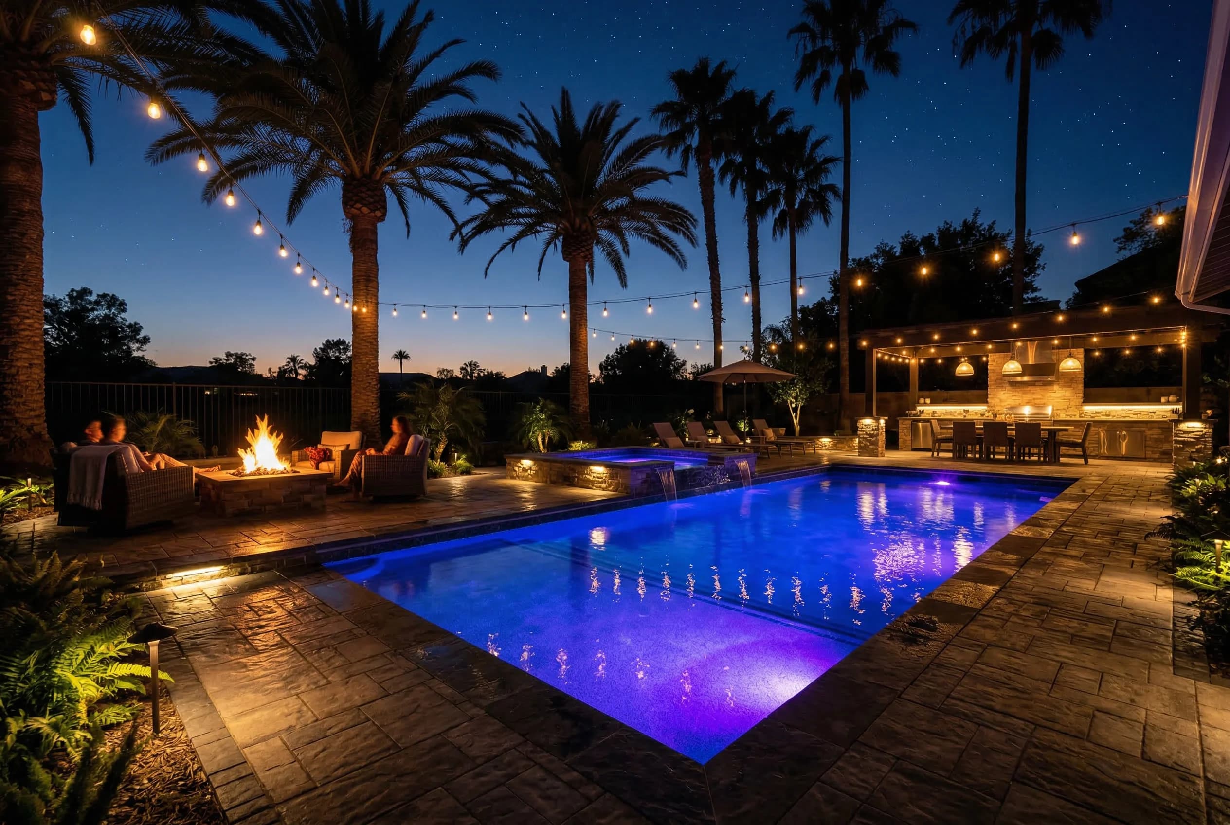 Pool at night